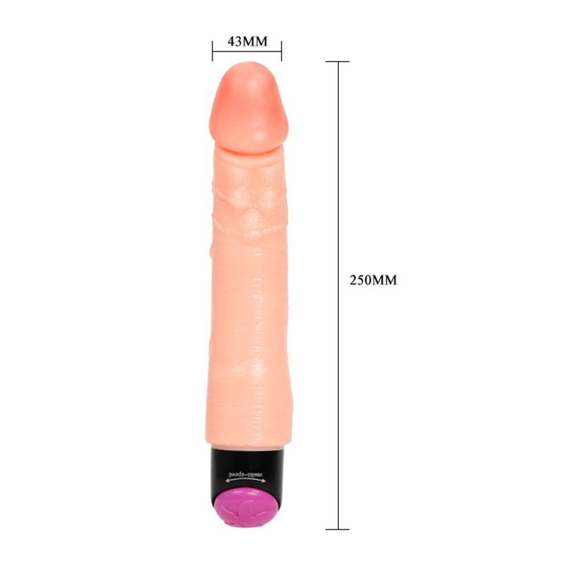 Wibrujące zakrzywione dildo Baile 25 cm