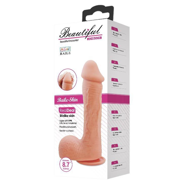 Grube realistyczne dildo na przyssawce z jądrami 22 cm