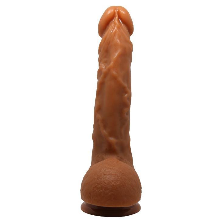 Żylasty penis dildo z jajami na przyssawce duży 25 cm