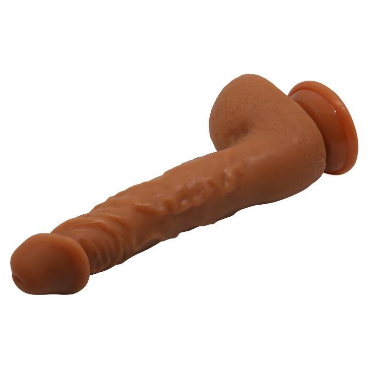 Żylasty penis dildo z jajami na przyssawce duży 25 cm