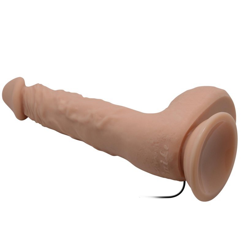 Wibrujące żylaste dildo na przyssawce z pilotem Baile 25 cm