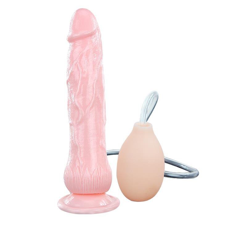 Realistczne dildo z wytryskiem na przyssawce 19 cm