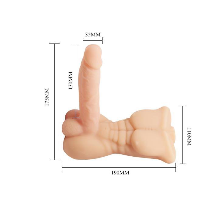 Wibrujący masturbator z penisem i męskim korpusem