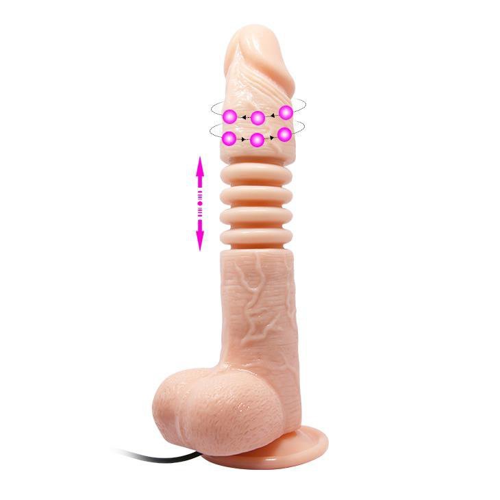 Wibrator posuwisty obrotowy na przyssawce 22 cm