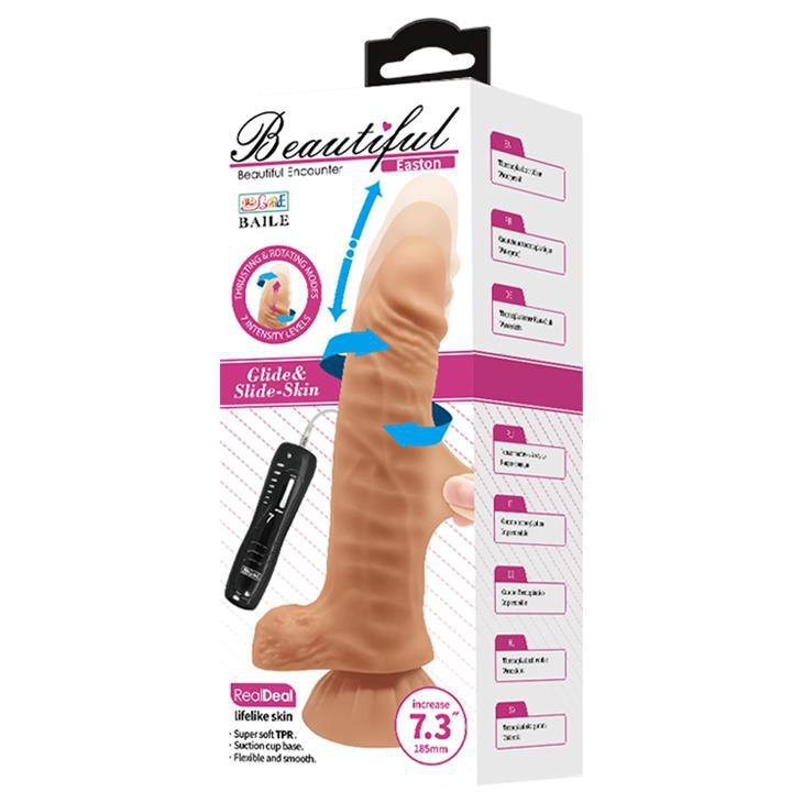 Wibrator na przyssawce z funkcją pchania Baile 18 cm