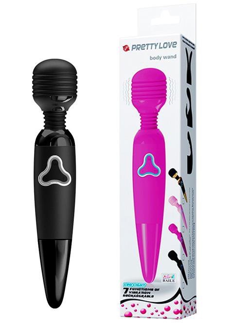 Masażer różdżka wand z ruchomą głowicą Pretty Love Body Wand czarny