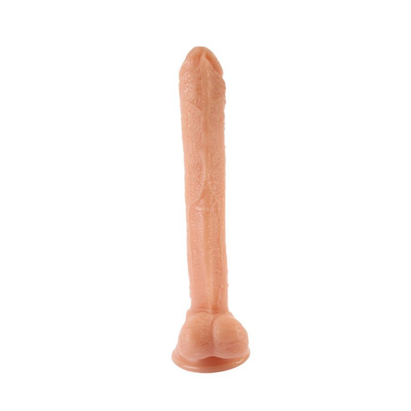 Penis dildo bardzo długi z grubą główką Ballsy Caballero Flesh