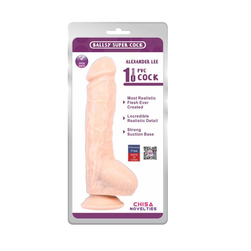 Naturalny penis dildo z przyssawką i jądrami duży 25,5 cm