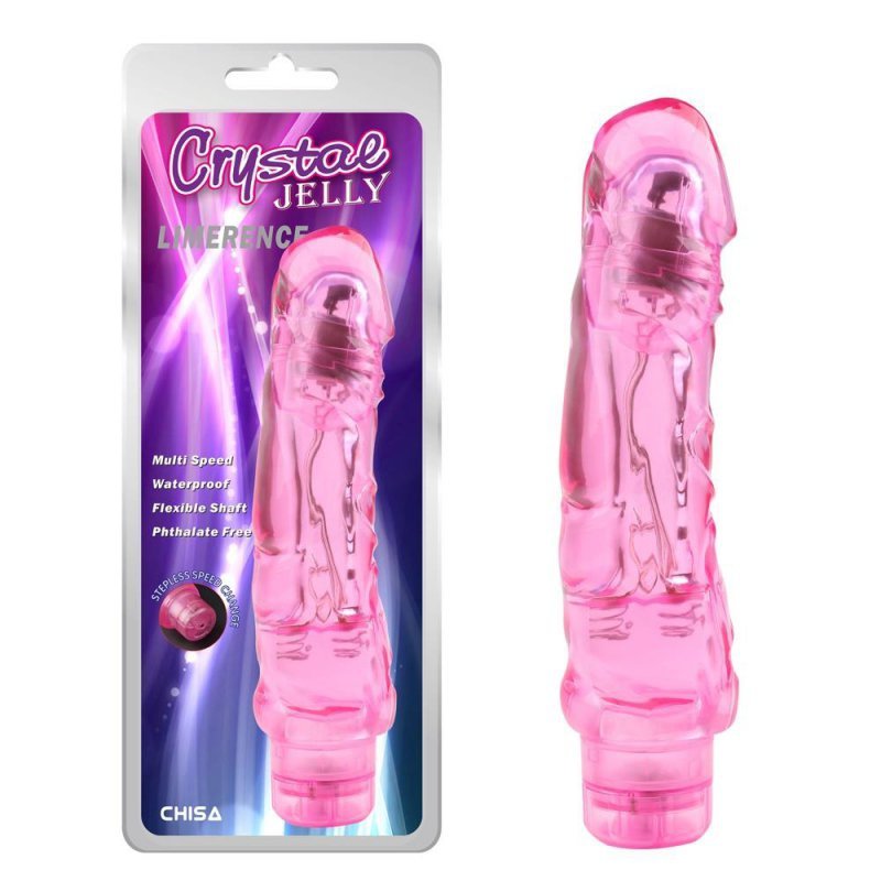 Żelowe dildo wibrujące różowe 21,5 cm