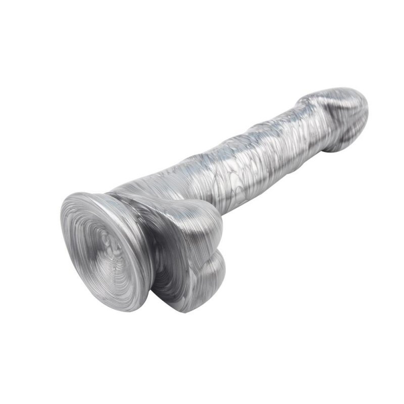 Elastyczny penis dildo na przyssawce 19 cm