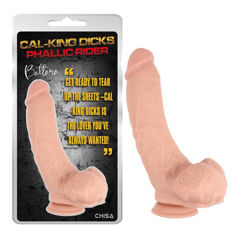 Duży penis dildo na przyssawce z jądrami Phallic Rider