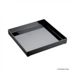 Plastikowa taca kwadratowa 30 x 30 cm czarna, 9 szt