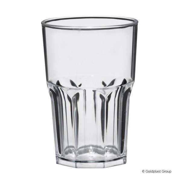 Plastikowa szklanka do napojów wysoka, transparentna, granity glass, 400 ml, 75 szt 
