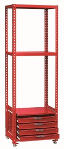 Regał z sekcją szuflad i 3 półkami 450x700x2000 mm RSK0700A
