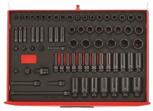 73-elementowy zestaw nasadek udarowych z chwytem kwadratowym 3/8 i 1/2, Teng Tools TTEISK73