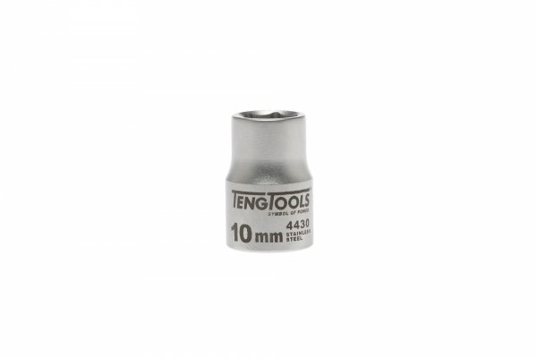 Nasadka 6-kątna nierdzewna z chwytem 3/8&quot; 10 mm