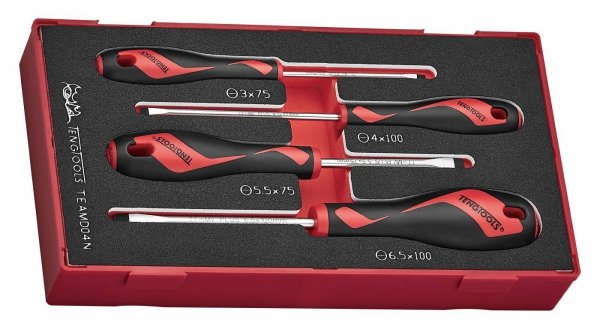 Zestaw wkrętaków płaskich Teng Tools TEAMD04N