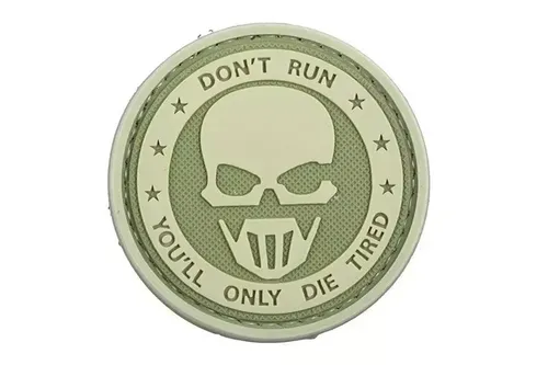 Naszywka 3D – Don&#039;t Run - Ghost - olive