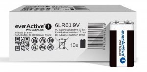  Bateria alkaliczna 6LR61 9V (R9*) everActive Pro - 10 sztuk (kartonik) 
