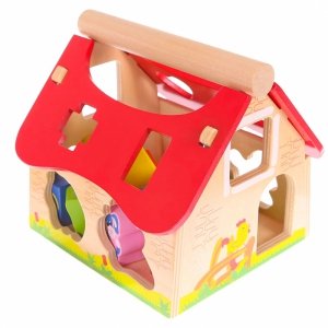 Zabawkowa farma drewniany domek z klockami ECOTOYS