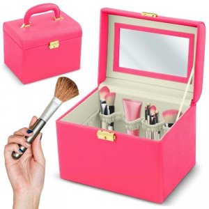 Kuferek szkatułka na kosmetyki Massido - różowa