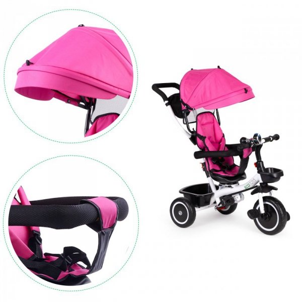Rower trójkołowy wózek obracane siedzisko Pink ECOTOYS