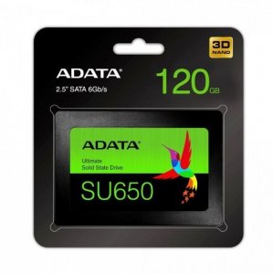 Dysk SSD ADATA Ultimate SU650 120GB 2,5 SATA3 (520/320 MB/s) 7mm, 3D NAND / Black Retail