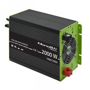 Przetwornica solarna 3w1 z funkcją ładowania AC | MPPT | UPS |   ATS | 1000W | 2000W | 12V na 230V | Czysty Sinus