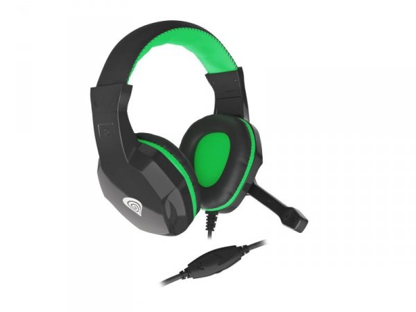 Słuchawki z mikrofonem Genesis Argon 100 Gaming czarno-zielone