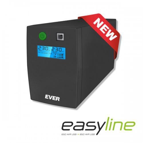 Zasilacz awaryjny UPS Ever Line-Interactive EASYLINE 850 AVR USB RJ-11 LCD Bl