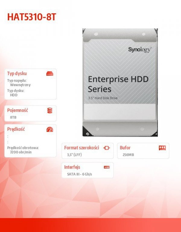 Dysk HDD SATA 8TB HAT5310-8T 3,5&quot; SATA 6 Gb/s 512e 7,2k
