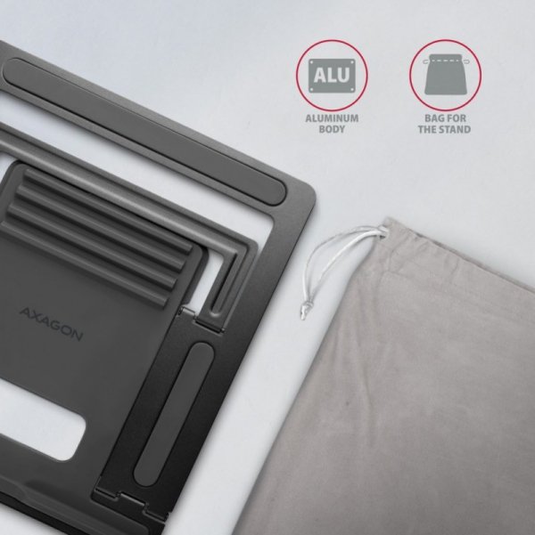 STND-L Podstawa do laptopów aluminiowa 10-16&quot;, 4 regulowane kąty nachylenia