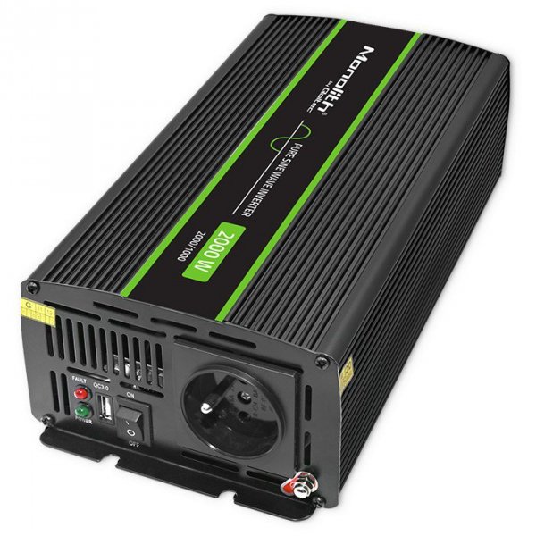 Przetwornica napięcia Monolith | 1000W | 2000W | 24V na 230V |   Czysty Sinus