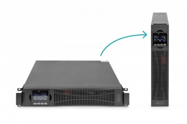 Zasilacz awaryjny UPS Online Rack 19&quot; LCD, 2000VA/2000W, 4x12V/9Ah, 8xC13, USB, RS232, RJ45