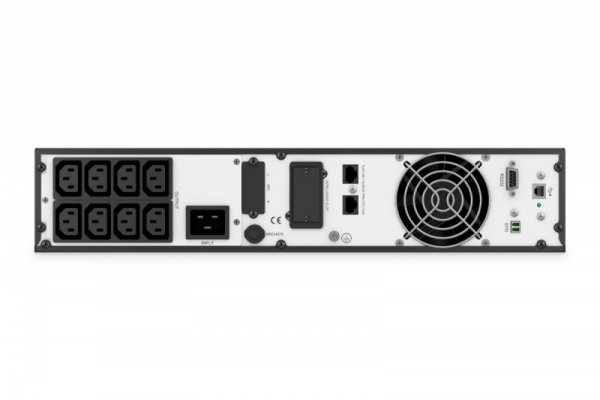 Zasilacz awaryjny UPS Online Rack 19&quot; LCD, 2000VA/2000W, 4x12V/9Ah, 8xC13, USB, RS232, RJ45