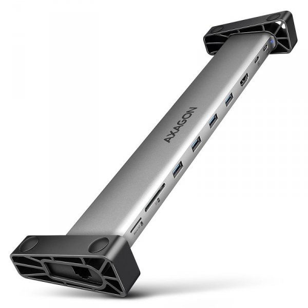 HMC-10HLS Wieloportowy hub USB 9in1, 5Gbps, 4x USB-A, HDMI 4K/60Hz, GLAN, SD/microSD, PD 100W, 25cm USB-C kabel