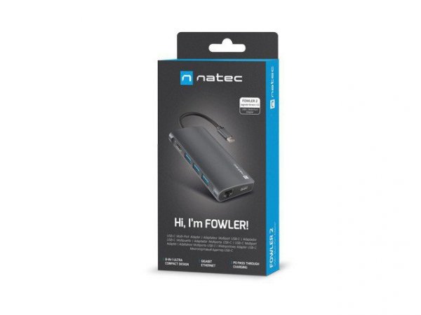 Multiport Adapter Fowler 2 V2 USB-C-&gt;HUB USB 3.0 3X, HDMI4K