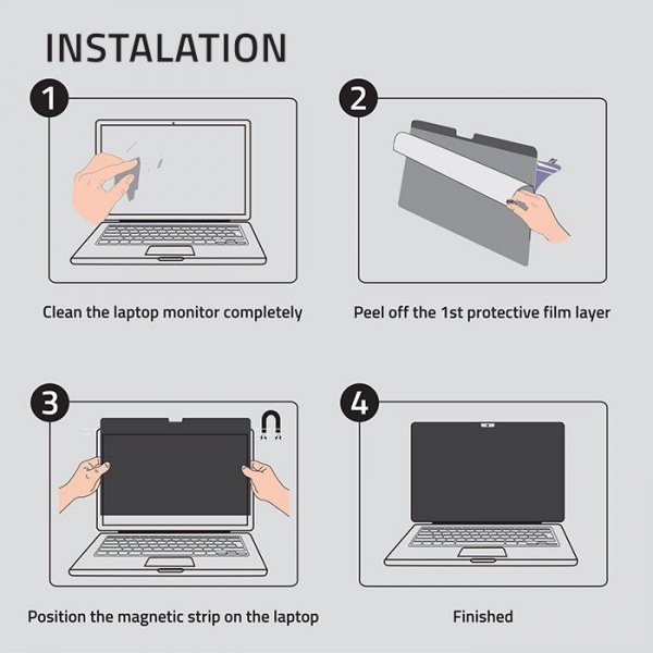 Filtr prywatyzujący RODO do MacBook Air 13.6 cala | Magnetyczny |    Ochrona wzroku