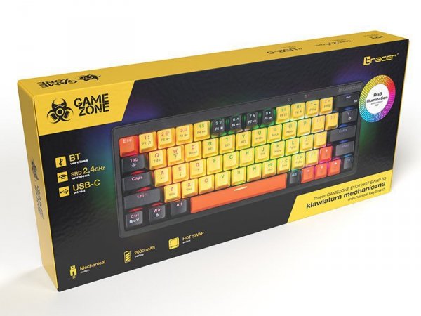 Klawiatura mechaniczna Gamezone EVO2 HOT SWAP 63 (yellow)