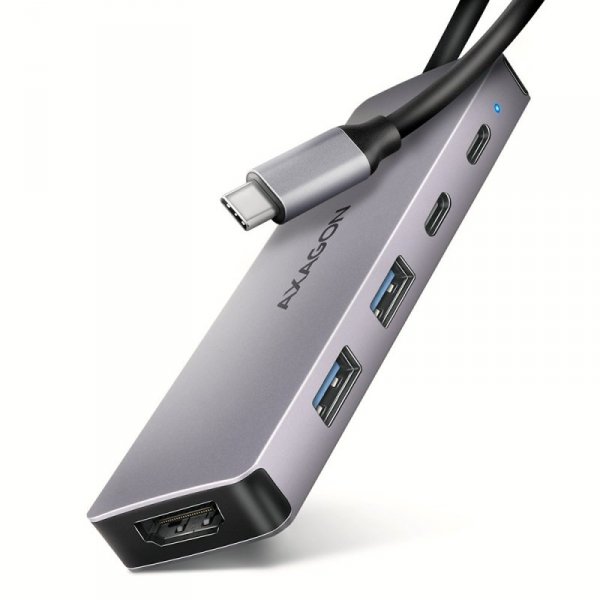 HMC-5H60 Wieloportovy hub USB 5in1, 5Gbps, 2 x USB-A, HDMI 4K/60Hz, 1x USB-C, PD 100W, 15cm USB-C kabel