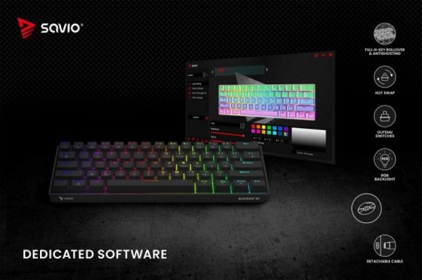 Klawiatura mechaniczna BLACKOUT X2  OUTEMU Red, Hot Swap
