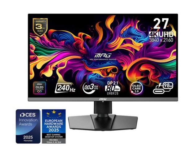 Monitor MPG 272URX QD-OLED LED/UHD/FLAT/240Hz/26.5cala/Black