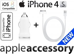 Ładowarka Samochodowa Apple iPhone 4S/ 4 Kabel USB