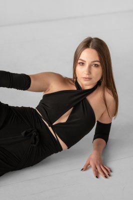 Top ATADA z rękawkami czarny