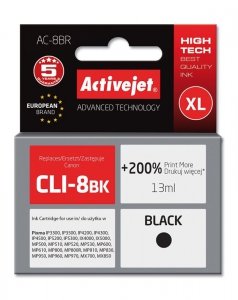 Tusz Activejet AC-8BR (zamiennik Canon CLI-8Bk; Premium; 13 ml; czarny)