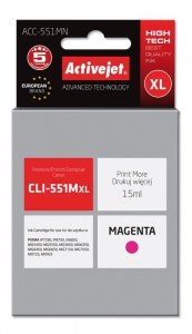 Tusz Activejet ACC-551MN (zamiennik Canon CLI-551M; Supreme; 15 ml; czerwony)