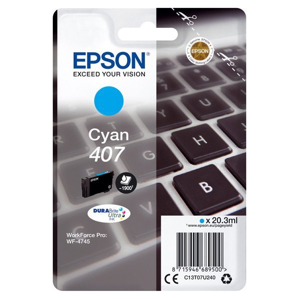Epson oryginalny ink / tusz C13T07U240, 407L, cyan, 1900s, 20.3ml