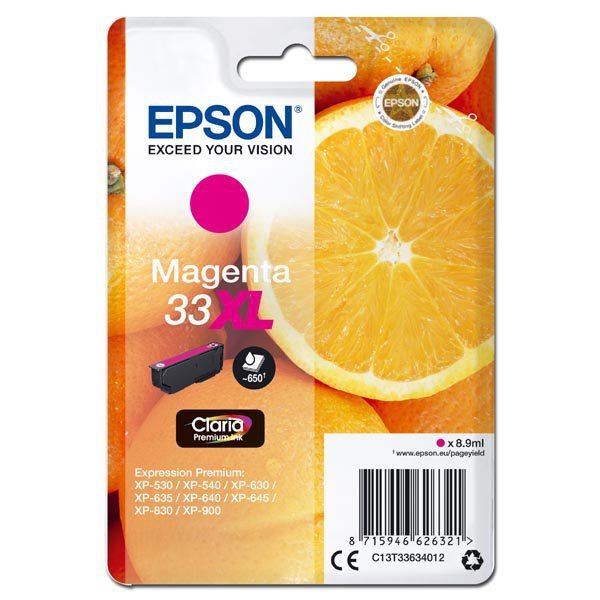Epson oryginalny ink / tusz C13T33634012, T33XL, magenta, 8,9ml