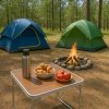 Stolik turystyczny stół piknikowy składany blat 80x60 cm brązowy MultiGarden
