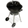Grill ogrodowy węglowy na brykiet zamykany z pokrywą wentylacją i półką